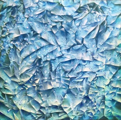 Blue Crinkle Covid acrylic on canvas 24x24 2020