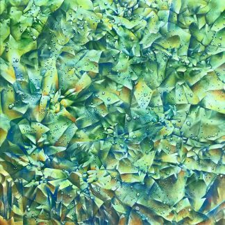 green Crinkle Covid acrylic on canvas 24x24 2020