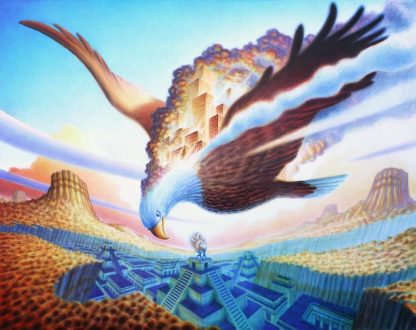 Phoenix Eagle acrylic & oil on canvas 2016 48″ x 60″