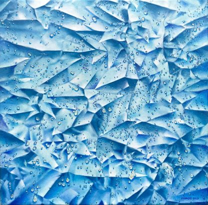 Blue Shards acrylic on canvas 18x18 2021