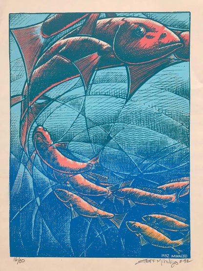 Fish, silkscreen on paper, 23×17.5, 1992