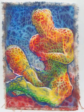 Spectral Vine Figure, acrylic on canvas, 8.75x6, 2021